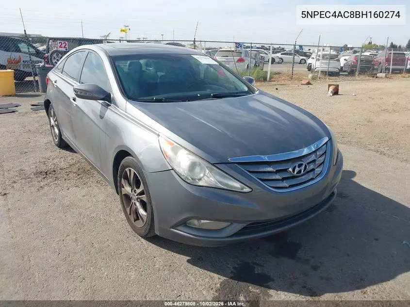 HYUNDAI SONATA 2011, VIN 5NPEC4AC8BH160274