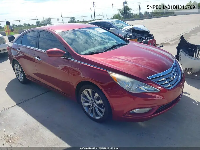 HYUNDAI SONATA 2011, VIN 5NPEC4AB1BH316789