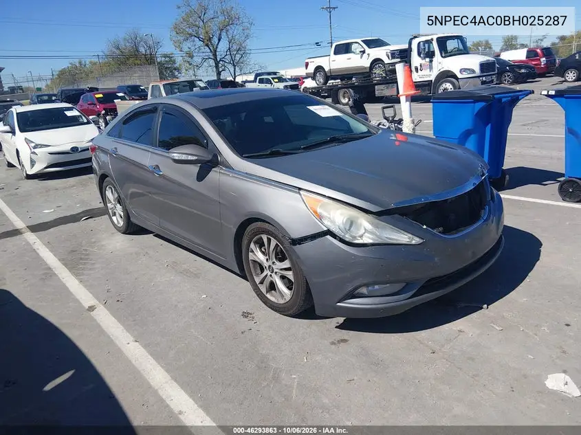 HYUNDAI SONATA 2011, VIN 5NPEC4AC0BH025287