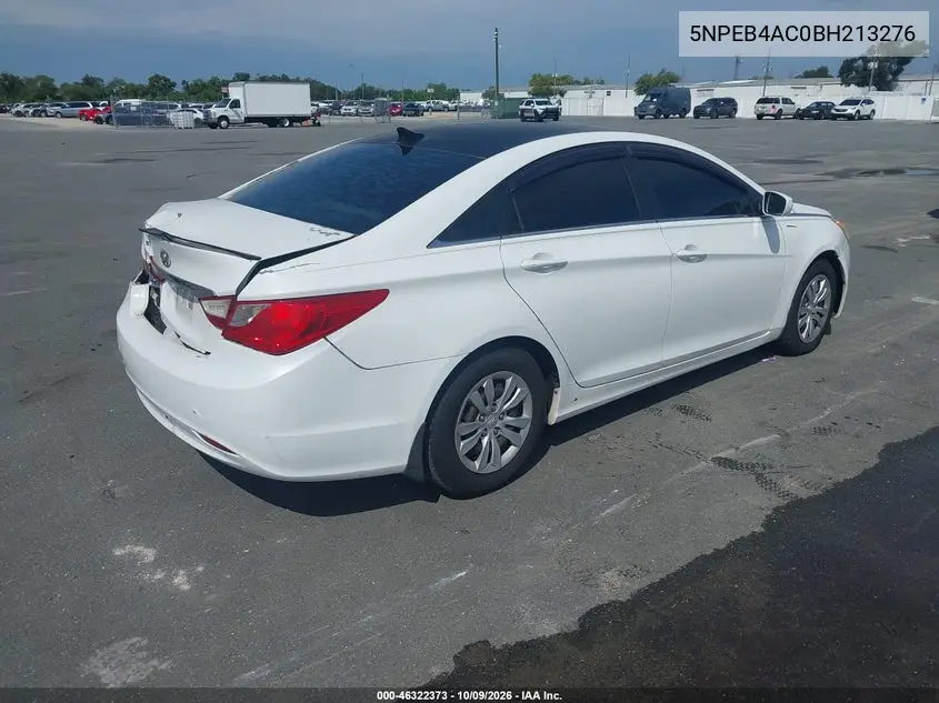 2011 HYUNDAI SONATA VIN 5NPEB4AC0BH213276 — фото 4