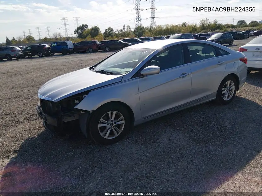 2011 HYUNDAI SONATA VIN 5NPEB4AC9BH224356 — фото 2