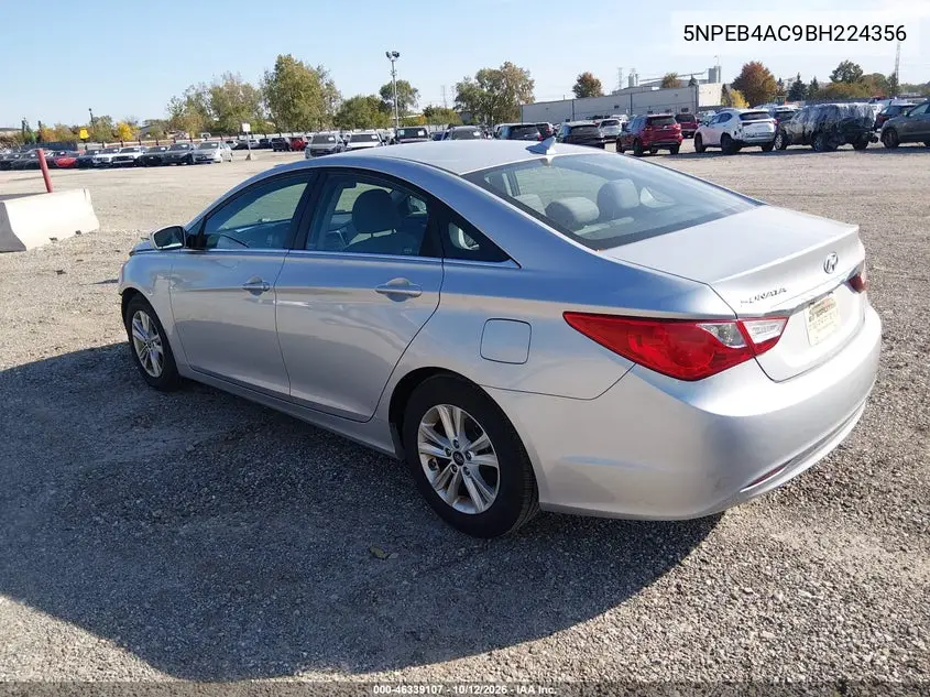 2011 HYUNDAI SONATA VIN 5NPEB4AC9BH224356 — фото 3