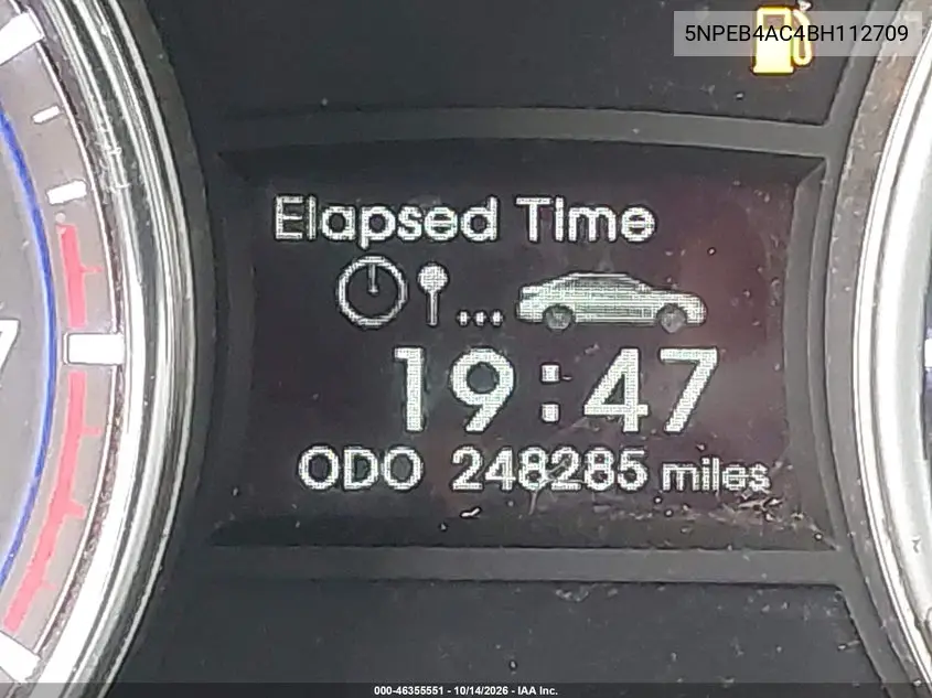 2011 HYUNDAI SONATA VIN 5NPEB4AC4BH112709 — фото 14