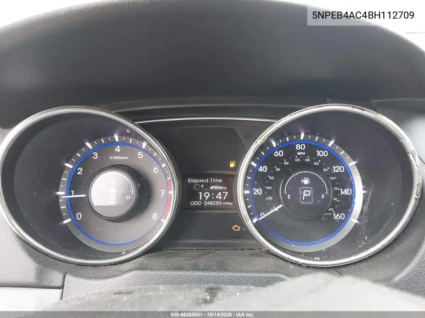 2011 HYUNDAI SONATA VIN 5NPEB4AC4BH112709 — фото 7