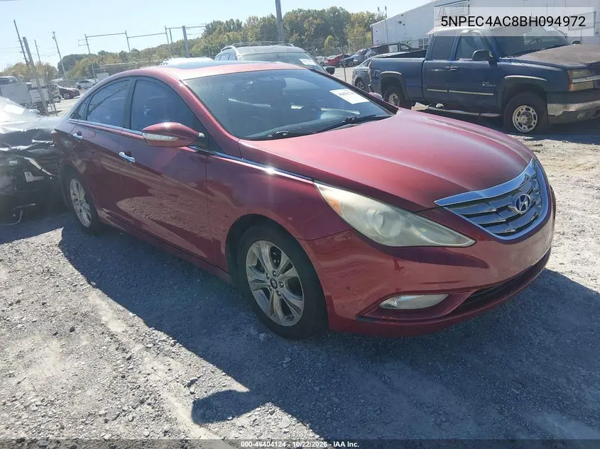 HYUNDAI SONATA 2011, VIN 5NPEC4AC8BH094972