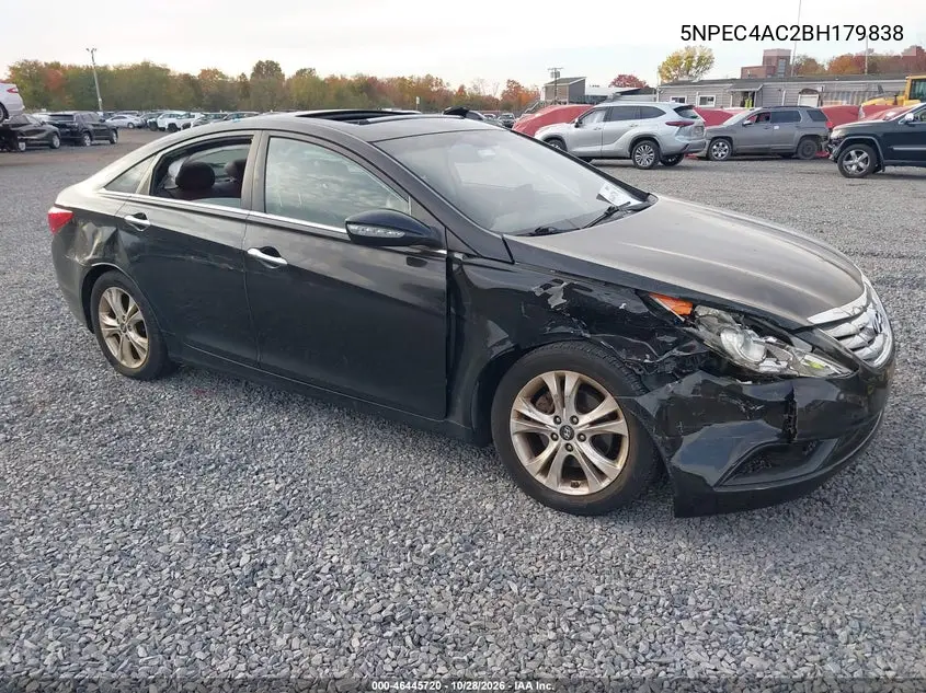 HYUNDAI SONATA 2011, VIN 5NPEC4AC2BH179838