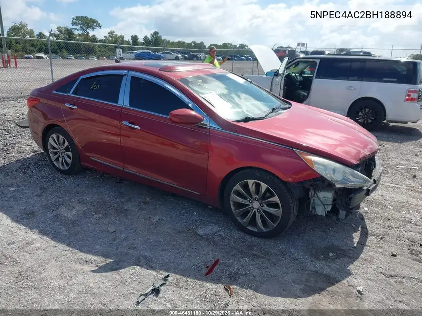 HYUNDAI SONATA 2011, VIN 5NPEC4AC2BH188894