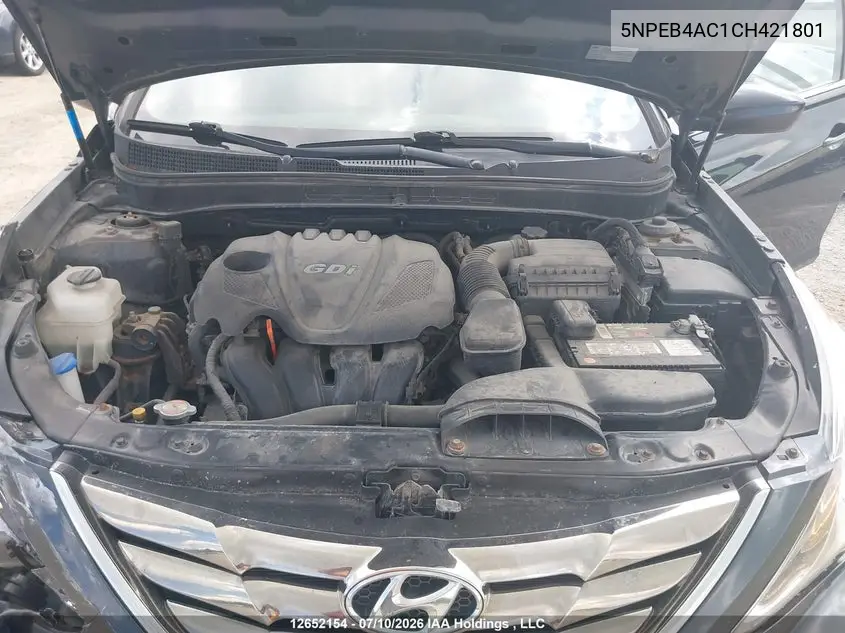 2012 HYUNDAI SONATA VIN 5NPEB4AC1CH421801 — фото 10