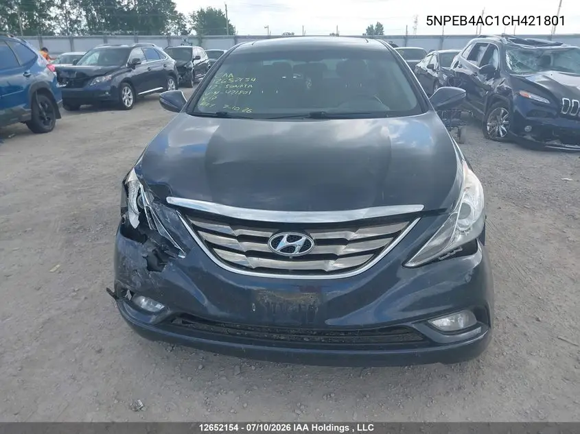 2012 HYUNDAI SONATA VIN 5NPEB4AC1CH421801 — фото 12