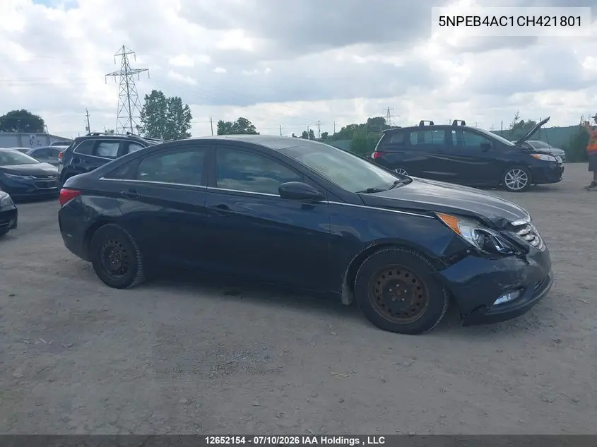 2012 HYUNDAI SONATA VIN 5NPEB4AC1CH421801 — фото 13