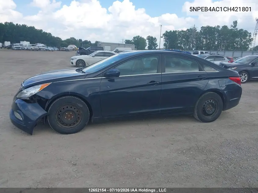 2012 HYUNDAI SONATA VIN 5NPEB4AC1CH421801 — фото 14