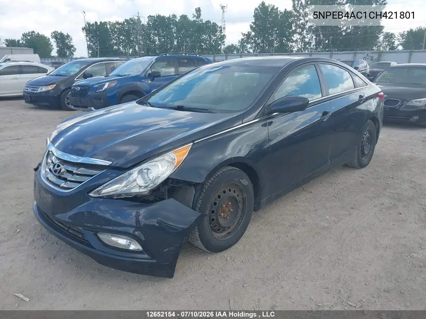 2012 HYUNDAI SONATA VIN 5NPEB4AC1CH421801 — фото 6