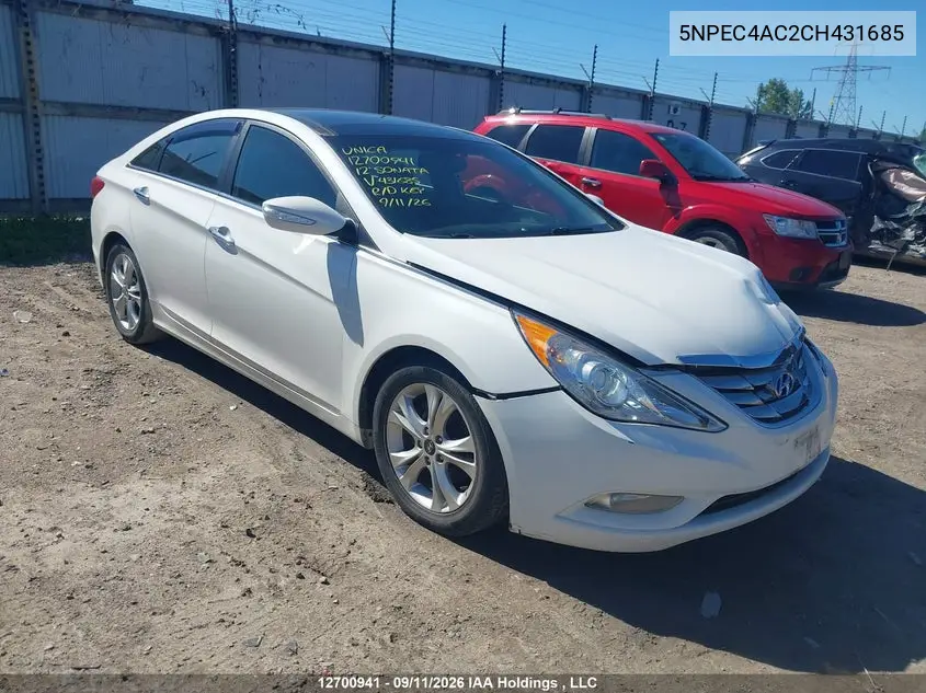 HYUNDAI SONATA 2012, VIN 5NPEC4AC2CH431685