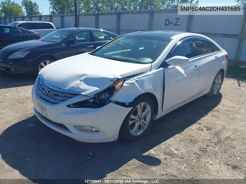 2012 HYUNDAI SONATA VIN 5NPEC4AC2CH431685 — фото 2