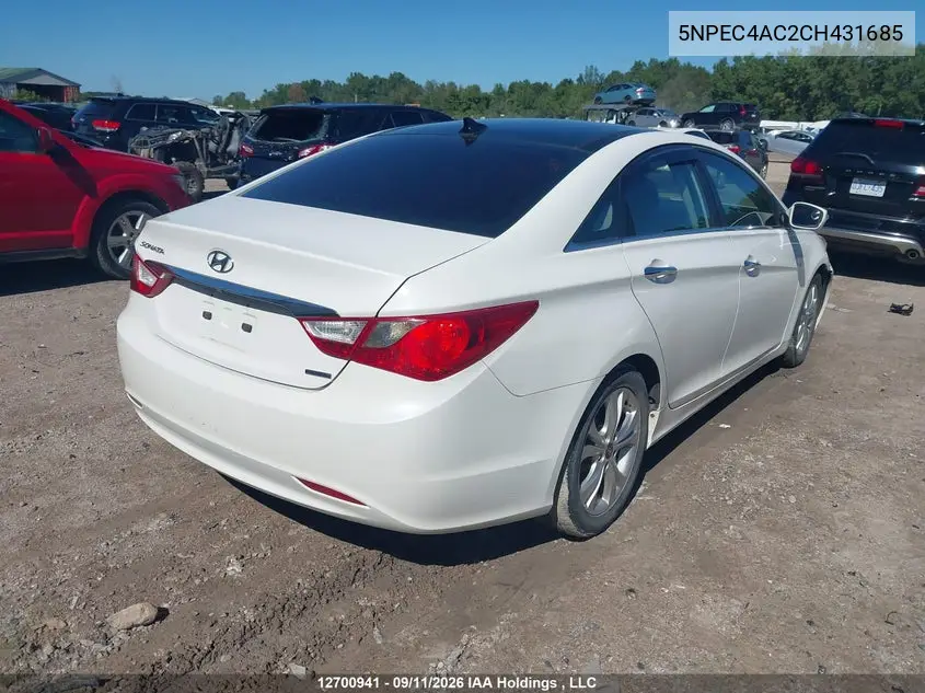 2012 HYUNDAI SONATA VIN 5NPEC4AC2CH431685 — фото 4