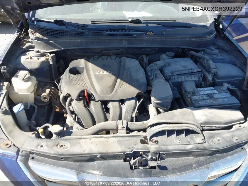 2012 HYUNDAI SONATA VIN 5NPEB4ACXCH392329 — фото 10