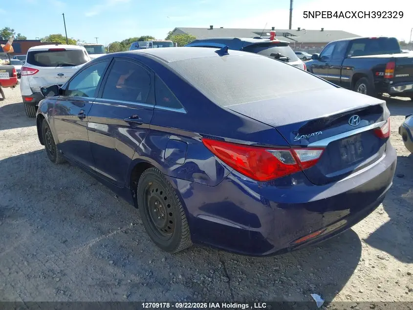 2012 HYUNDAI SONATA VIN 5NPEB4ACXCH392329 — фото 3