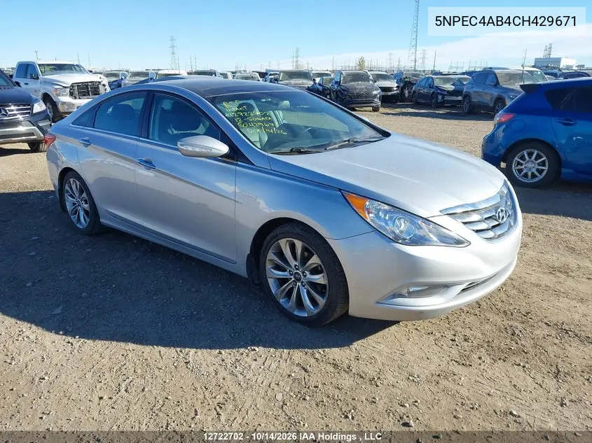 HYUNDAI SONATA 2012, VIN 5NPEC4AB4CH429671