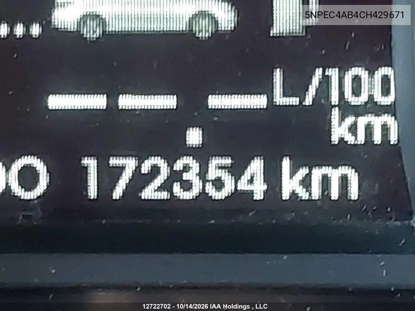 2012 HYUNDAI SONATA VIN 5NPEC4AB4CH429671 — фото 16
