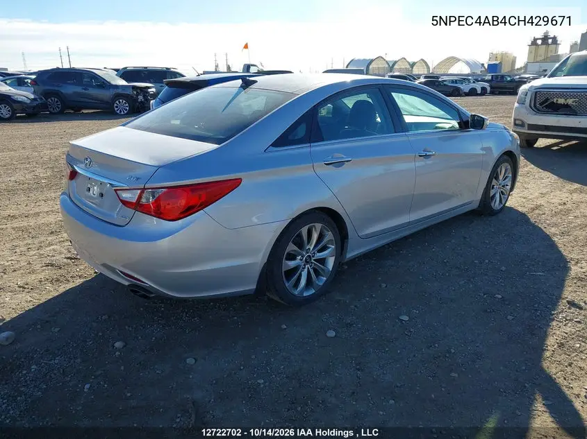 2012 HYUNDAI SONATA VIN 5NPEC4AB4CH429671 — фото 4