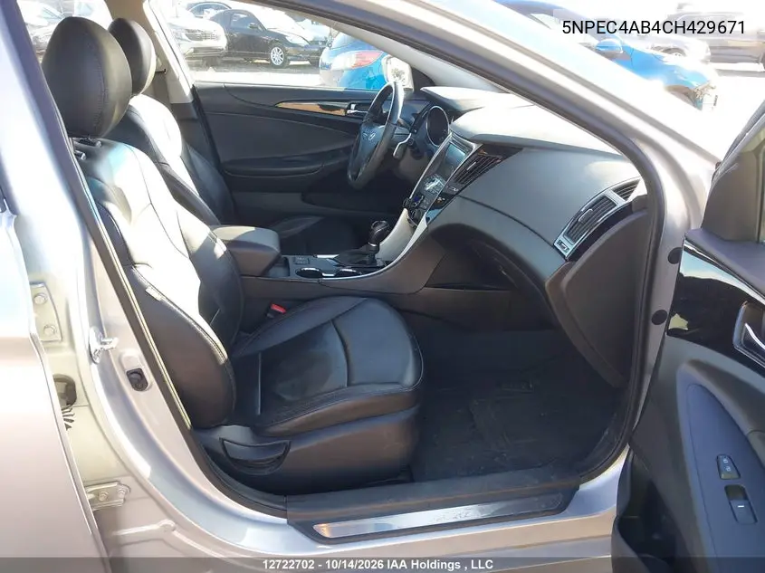 2012 HYUNDAI SONATA VIN 5NPEC4AB4CH429671 — фото 5