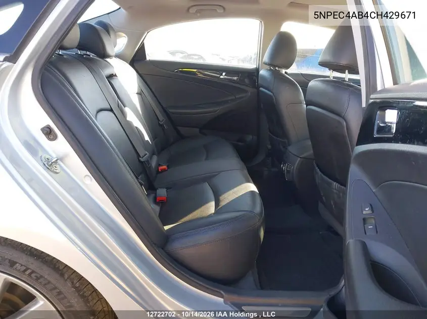 2012 HYUNDAI SONATA VIN 5NPEC4AB4CH429671 — фото 8
