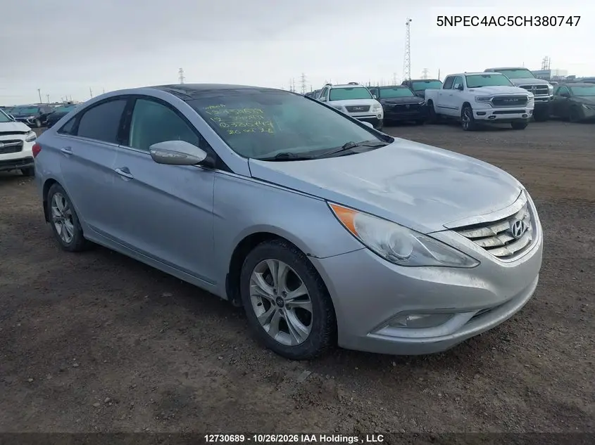 HYUNDAI SONATA 2012, VIN 5NPEC4AC5CH380747