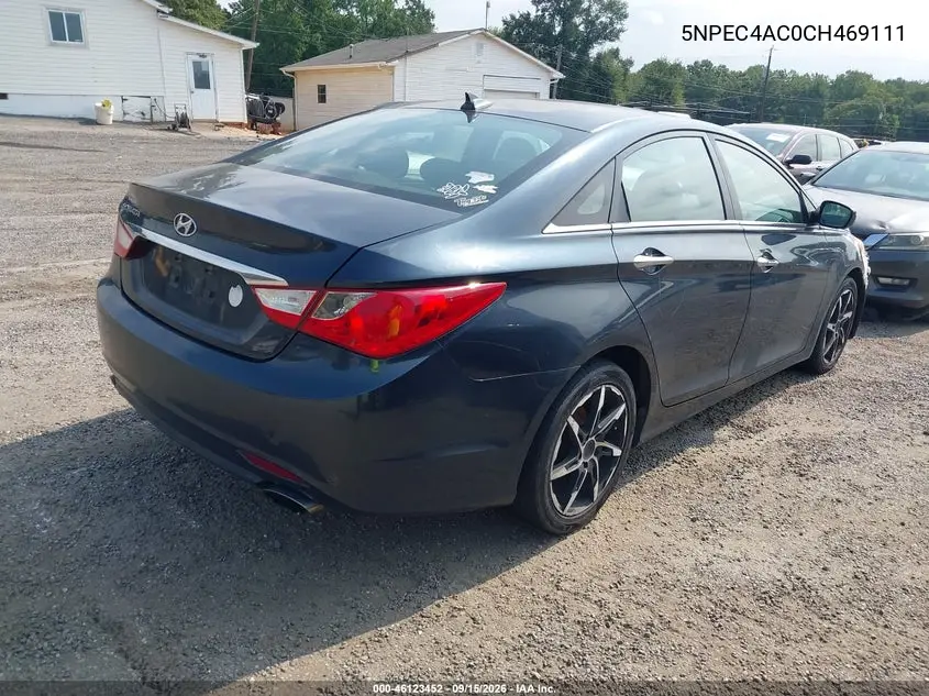 2012 HYUNDAI SONATA VIN 5NPEC4AC0CH469111 — фото 4