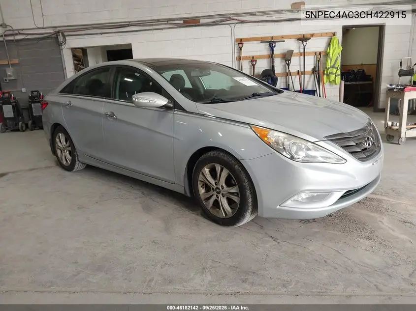 HYUNDAI SONATA 2012, VIN 5NPEC4AC3CH422915