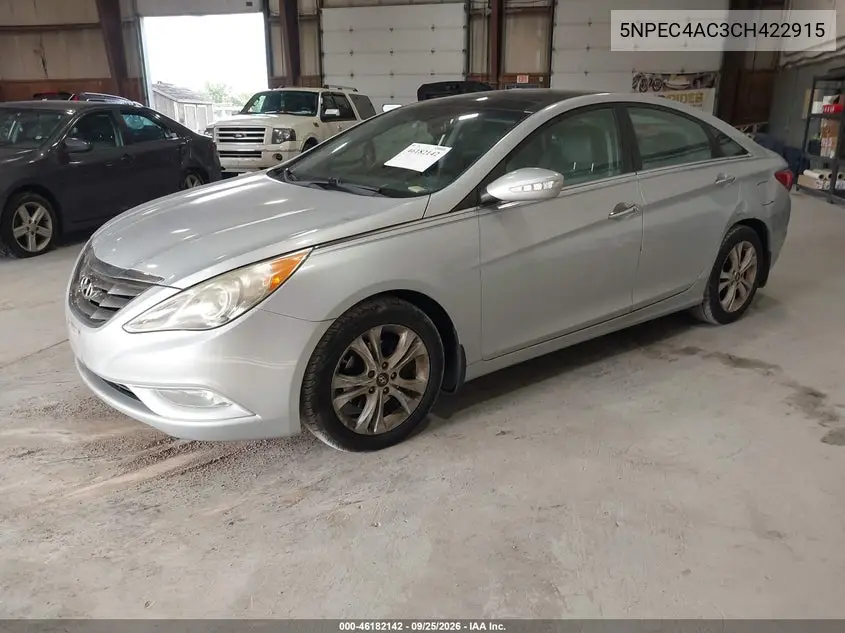 2012 HYUNDAI SONATA VIN 5NPEC4AC3CH422915 — фото 2