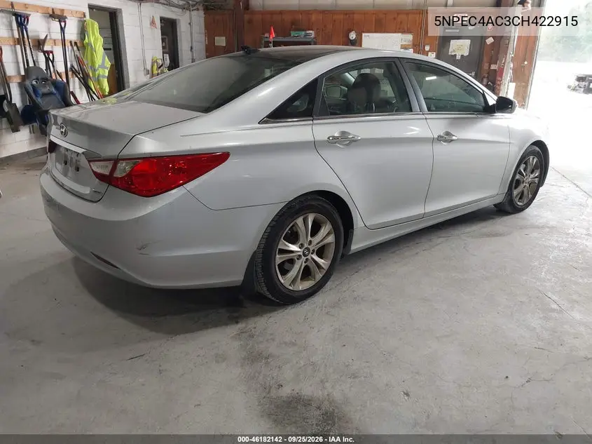 2012 HYUNDAI SONATA VIN 5NPEC4AC3CH422915 — фото 4