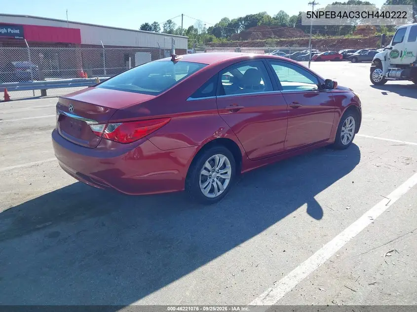 2012 HYUNDAI SONATA VIN 5NPEB4AC3CH440222 — фото 4