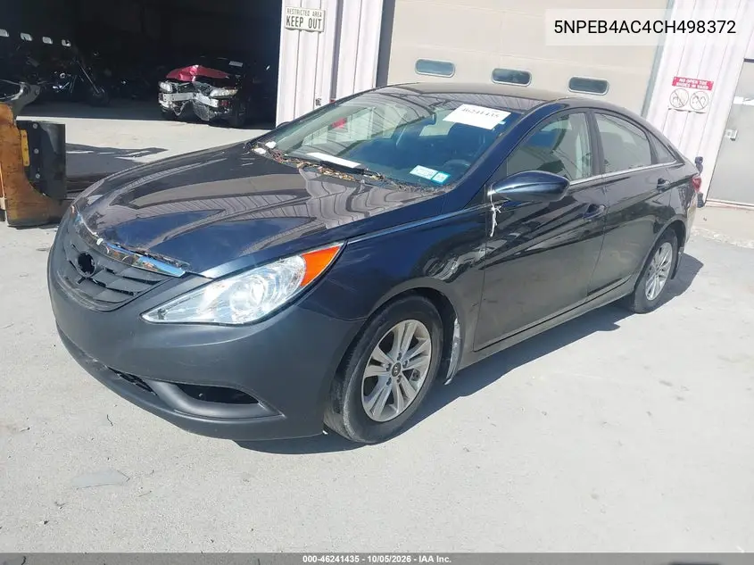 2012 HYUNDAI SONATA VIN 5NPEB4AC4CH498372 — фото 2