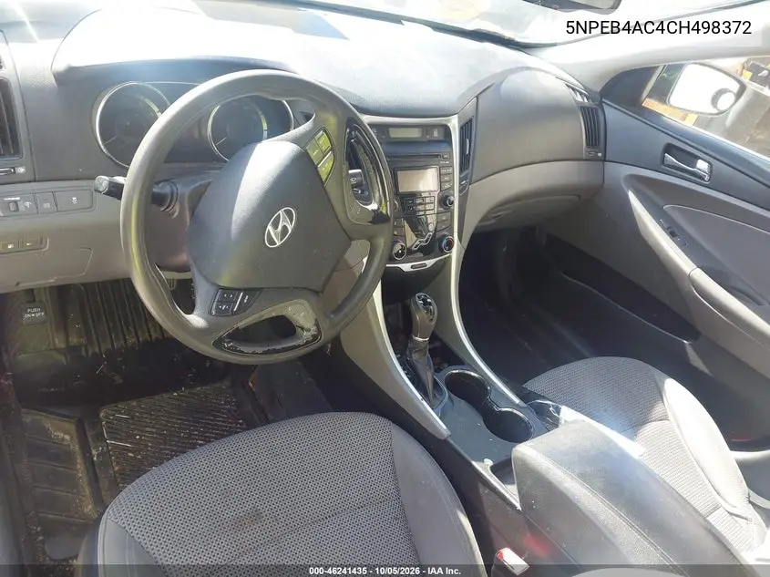 2012 HYUNDAI SONATA VIN 5NPEB4AC4CH498372 — фото 5