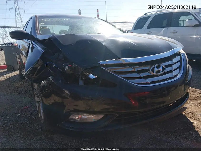 HYUNDAI SONATA 2012, VIN 5NPEC4AC5CH362118