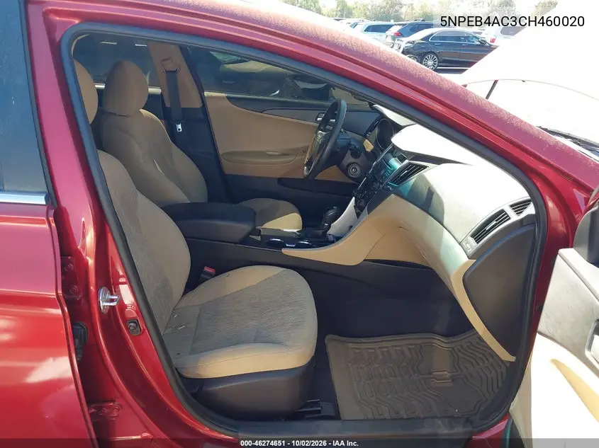 2012 HYUNDAI SONATA VIN 5NPEB4AC3CH460020 — фото 5