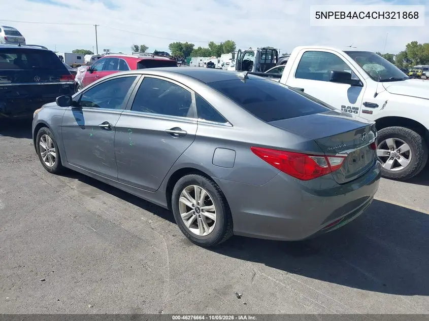 2012 HYUNDAI SONATA VIN 5NPEB4AC4CH321868 — фото 3