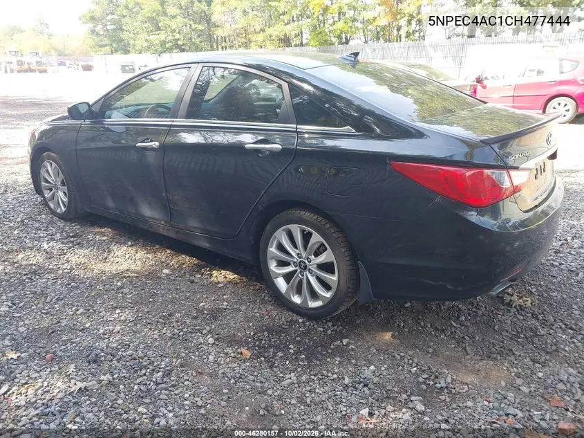 2012 HYUNDAI SONATA VIN 5NPEC4AC1CH477444 — фото 3