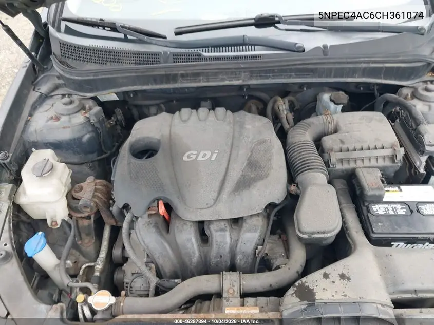 2012 HYUNDAI SONATA VIN 5NPEC4AC6CH361074 — фото 10