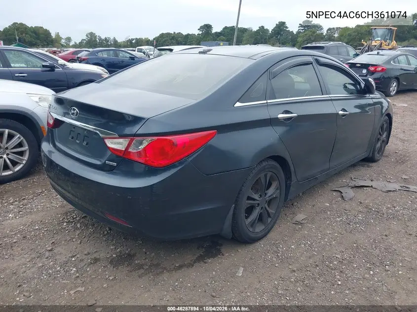 2012 HYUNDAI SONATA VIN 5NPEC4AC6CH361074 — фото 4
