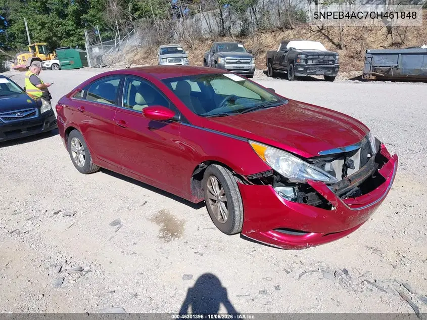 HYUNDAI SONATA 2012, VIN 5NPEB4AC7CH461848