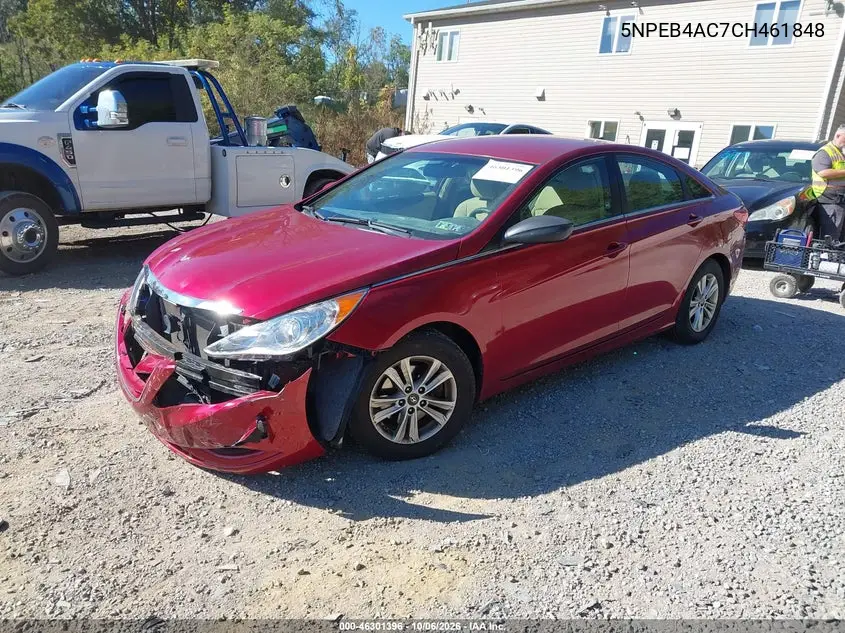 2012 HYUNDAI SONATA VIN 5NPEB4AC7CH461848 — фото 2