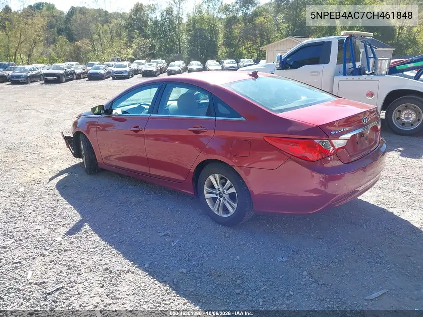 2012 HYUNDAI SONATA VIN 5NPEB4AC7CH461848 — фото 3