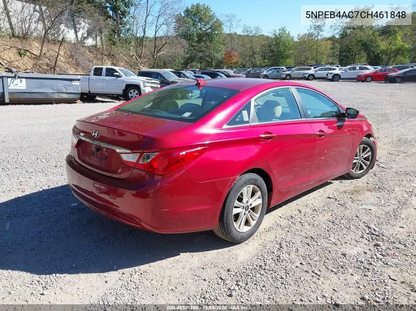 2012 HYUNDAI SONATA VIN 5NPEB4AC7CH461848 — фото 4