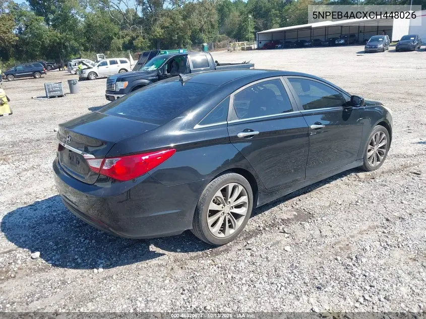 2012 HYUNDAI SONATA VIN 5NPEB4ACXCH448026 — фото 4