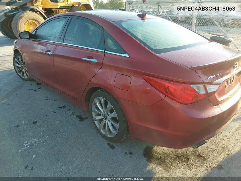 2012 HYUNDAI SONATA VIN 5NPEC4AB3CH418063 — фото 3