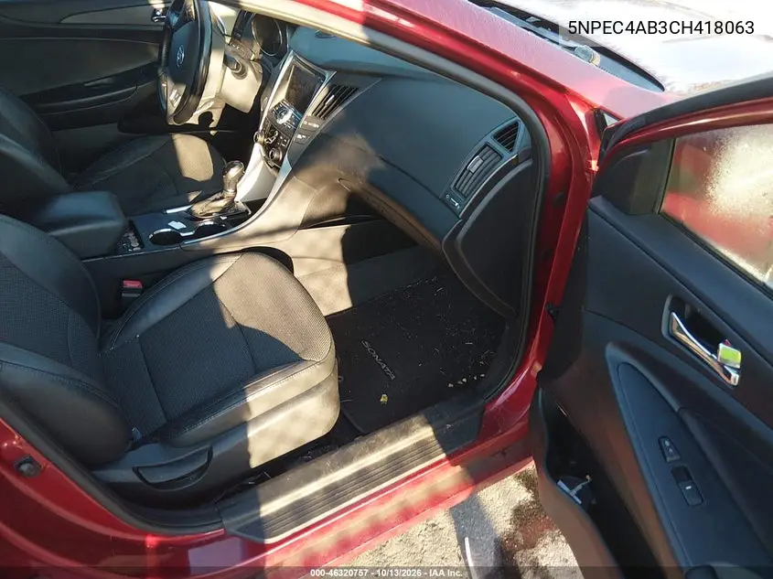 2012 HYUNDAI SONATA VIN 5NPEC4AB3CH418063 — фото 5