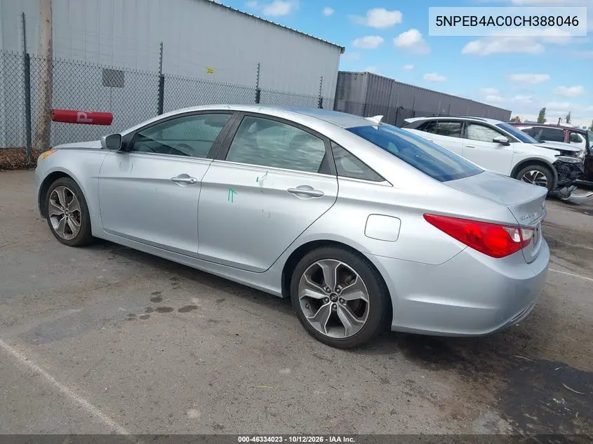 2012 HYUNDAI SONATA VIN 5NPEB4AC0CH388046 — фото 3
