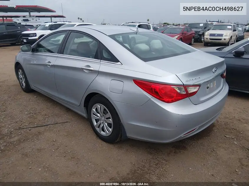 2012 HYUNDAI SONATA VIN 5NPEB4AC0CH498627 — фото 3