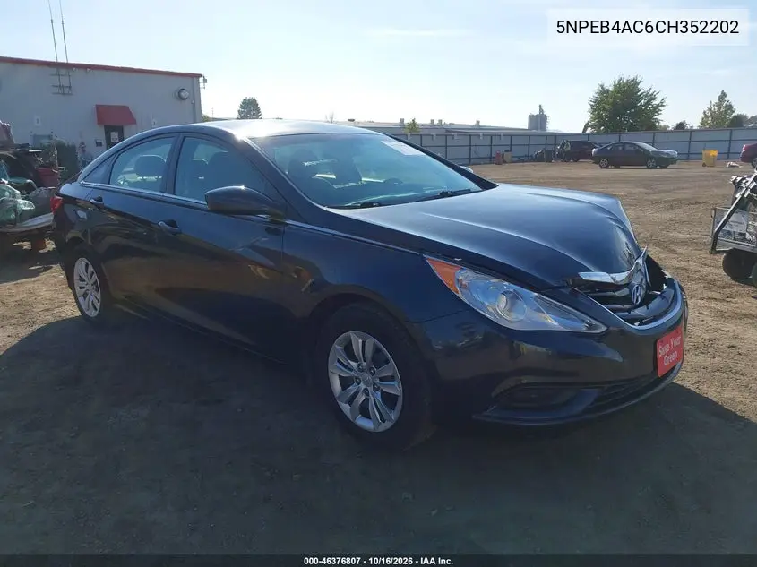 HYUNDAI SONATA 2012, VIN 5NPEB4AC6CH352202